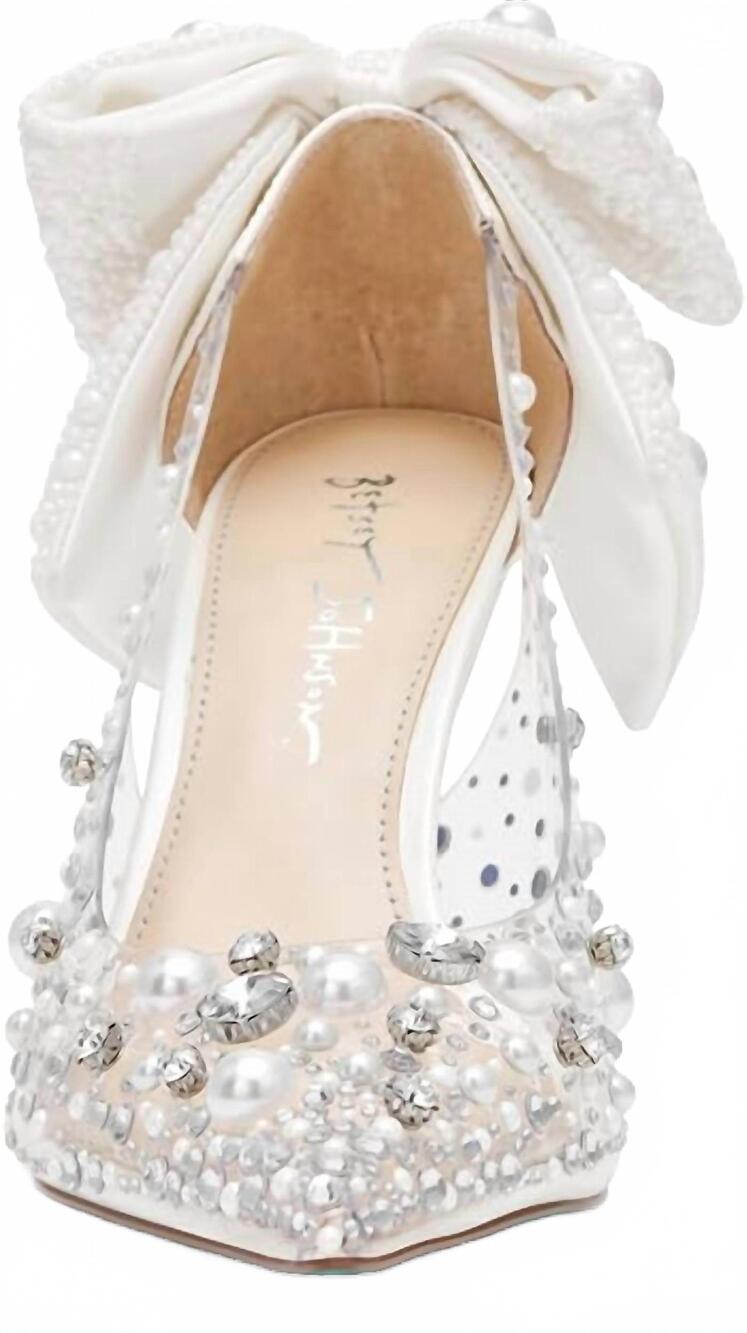 NEW BETSEY JOHNSON women's esmy pearl clear pumps in pearl multi - Picture 5 of 6